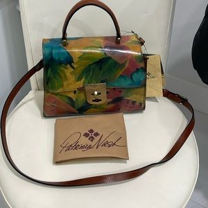 Patricia Nash Watercolor Butterfly Collection Chauny Satchel/Crossbody Bag